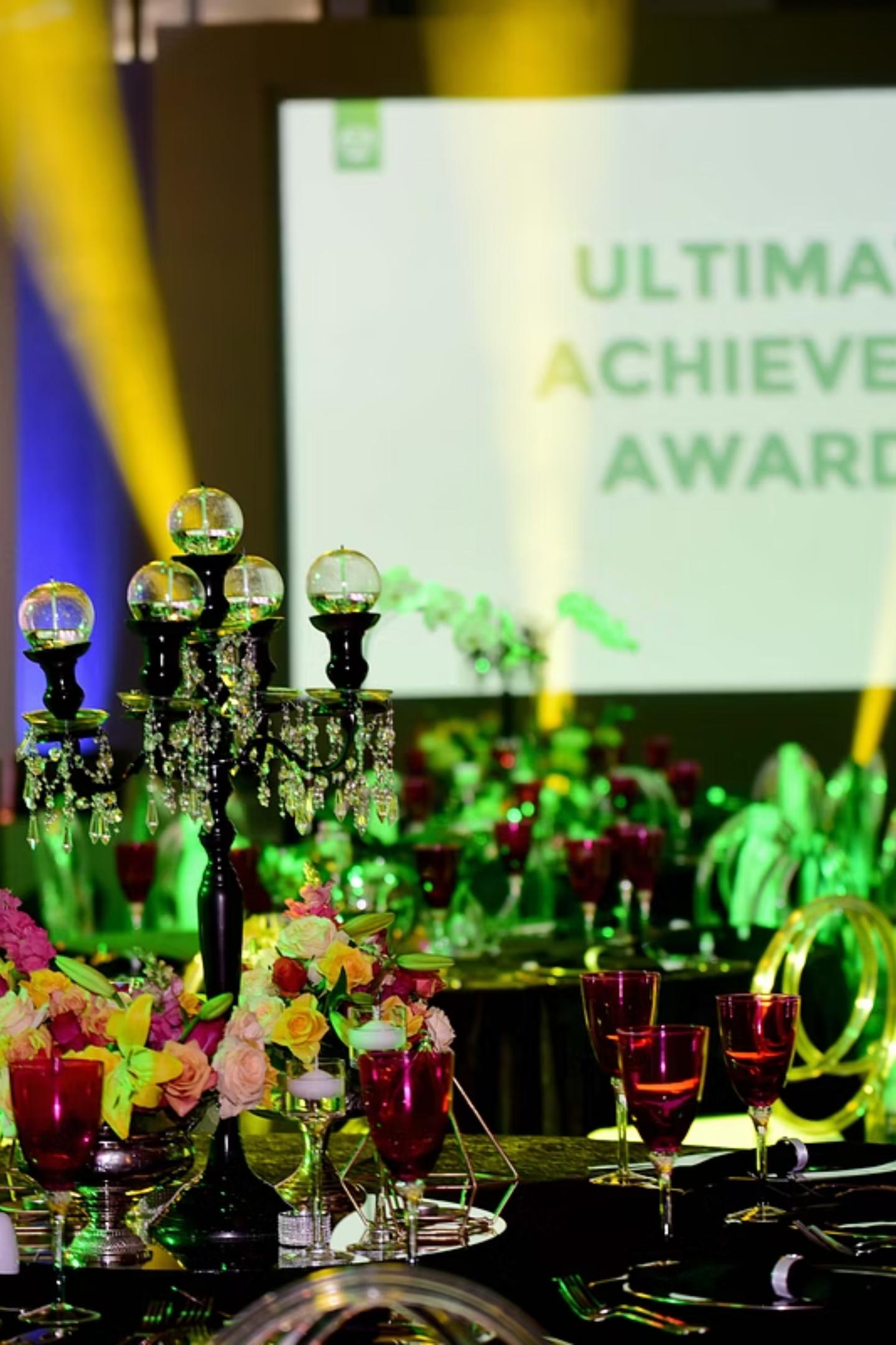 Gala Dinners & Awards — elegant event staging and premium décor